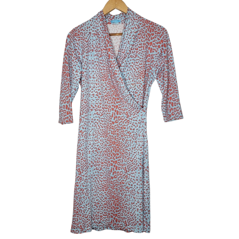 J. Mclaughlin Panama Faux Wrap Stretch Catalina Cloth Animal Print Dress Small S